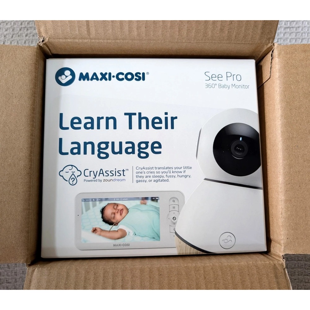 Maxi-Cosi See Pro 360° Baby Monitor White 2K HD CryAssist Two-Way Talk New